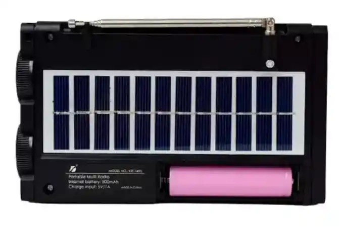 Radio Bluetooth Am/fm Luz Led De Emergencia Y Panel Solar