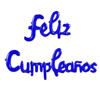 Letrero Feliz Cumpleaños Cursivo Azul