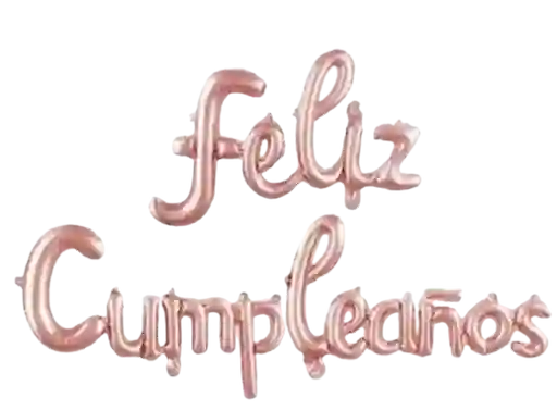 Letrero Feliz Cumpleaños Cursivo Oro Rosa