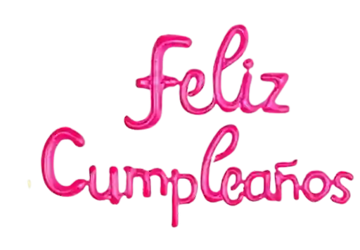 Letrero Feliz Cumpleaños Cursivo Fucsia