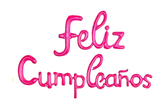 Letrero Feliz Cumpleaños Cursivo Fucsia