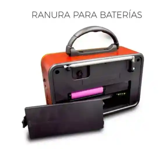 Bocina Bluetooth Radio Reloj Led Portátil Recargable Vintage
