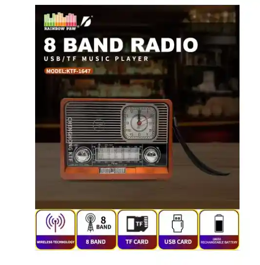 Radio Recargable Bluetooth Usb/tarjeta Tf/bt/linterna