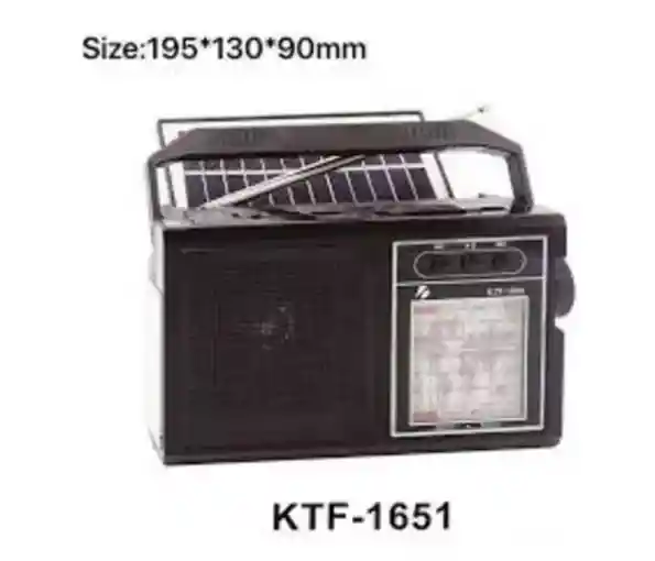 Radio Portatil Am Fm Sw 8 Bandas Solar Con Linterna