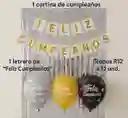 Globos De Cumpleaños R12 X 12 + Combo Cromados+ Crtina + Banderin