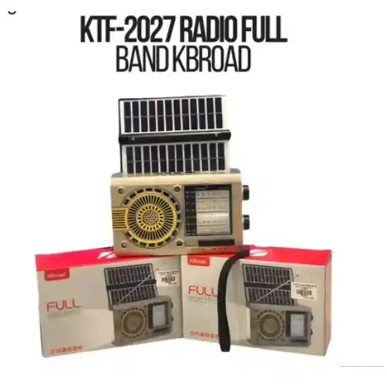 Radio Full Bandas Bluetooth Energía Solar Linterna