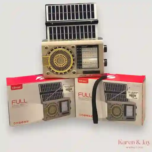 Radio Full Bandas Bluetooth Energía Solar Linterna