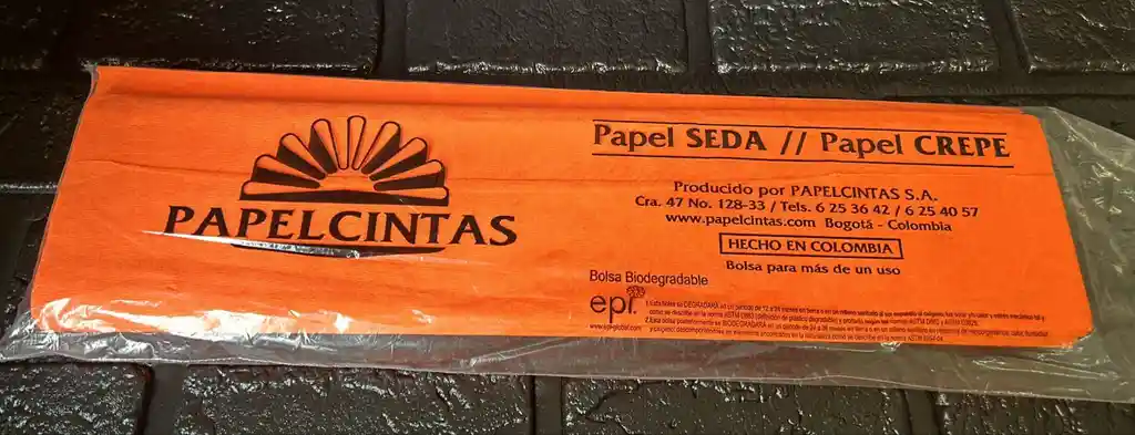 Papel Crepe Pliego Naranja Unidad
