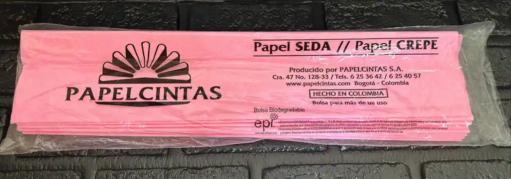 Papel Crepe Pliego Rosado Unidad
