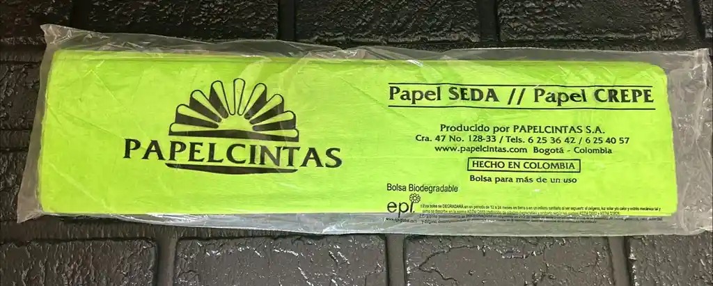 Papel Crepe Pliego Verde Manzana Unidad