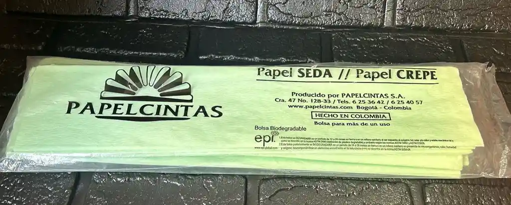 Papel Crepe Pliego Verde Menta Unidad