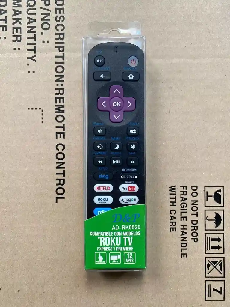 Control Remoto Universal Para Roku 1, 2, 3, 4, Lt, Hd, Xd, Xs, Express, Premiere, Tv Roku, Streambar - Repuesto