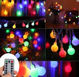 Luz Lineal X100 Bombillos Aprox Grande Multicolor Cable Verde