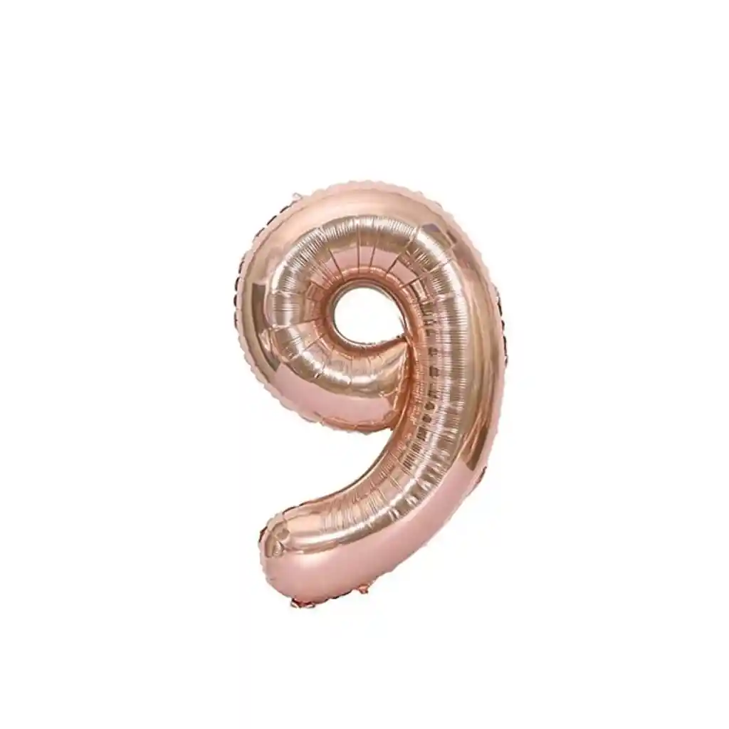Globo Metalizado Numero 9 Oro Rosa "16"