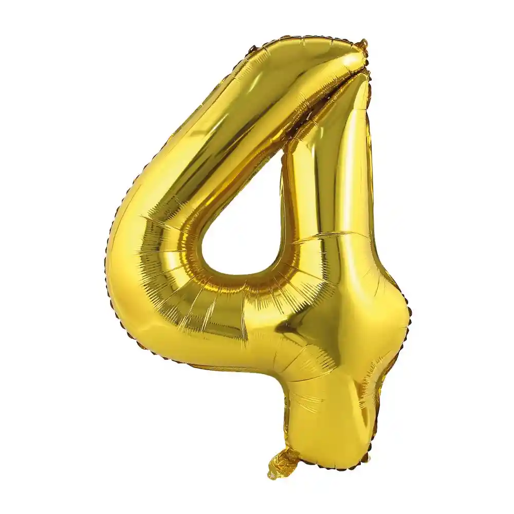 Globo Metalizado Numero 4 Oro "32"