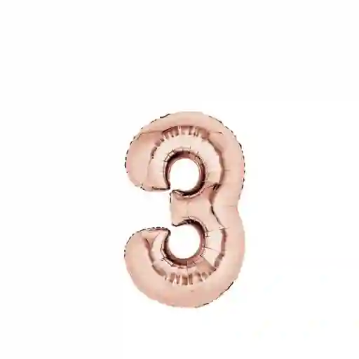 Globo Metalizado Numero 3 Rosa "32"