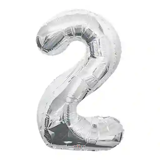 Globo Metalizado Numero 2 Plata "32"