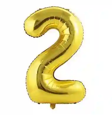 Globo Metalizado Numero 2 Oro "32"