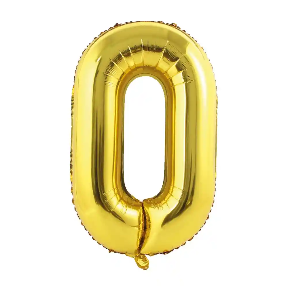 Globo Metalizado Numero 0 Plateado "16"
