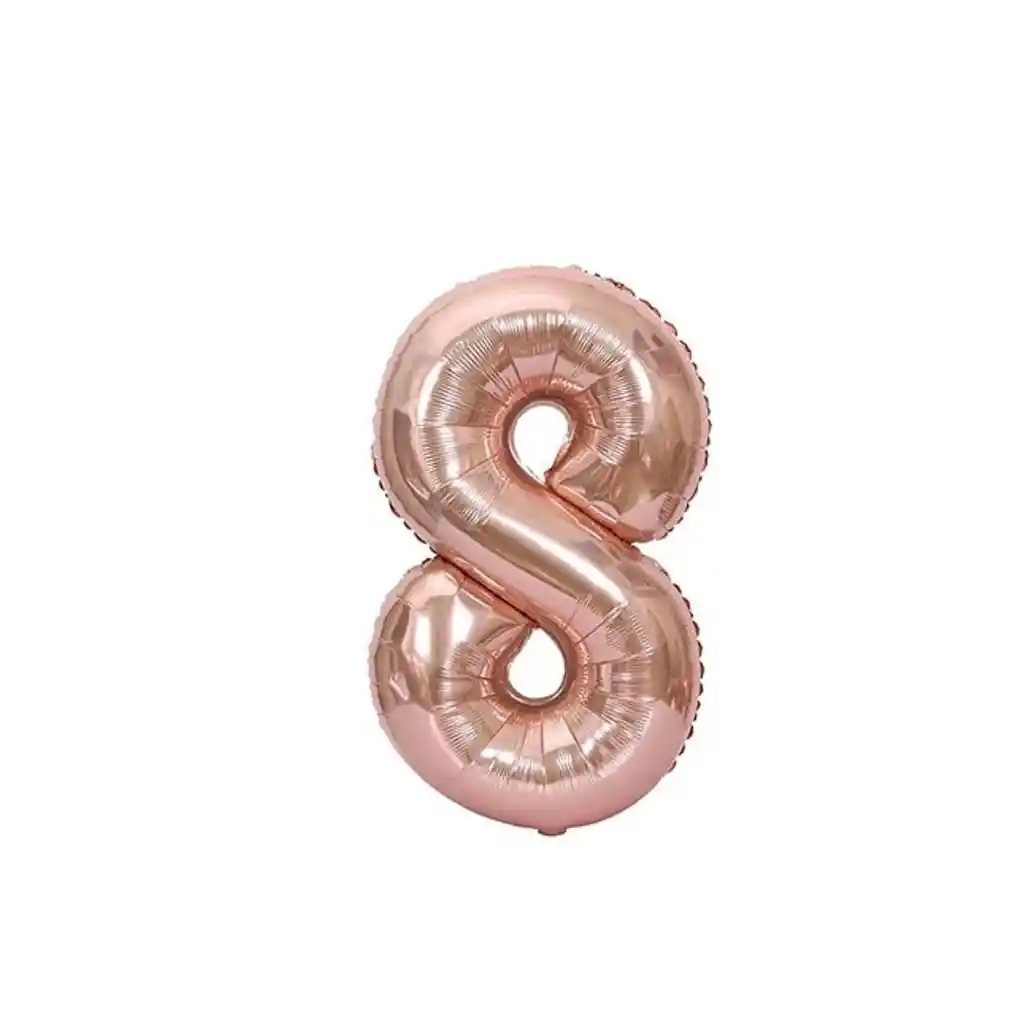 Globo Metalizado Numero 8 Oro Rosa "16"
