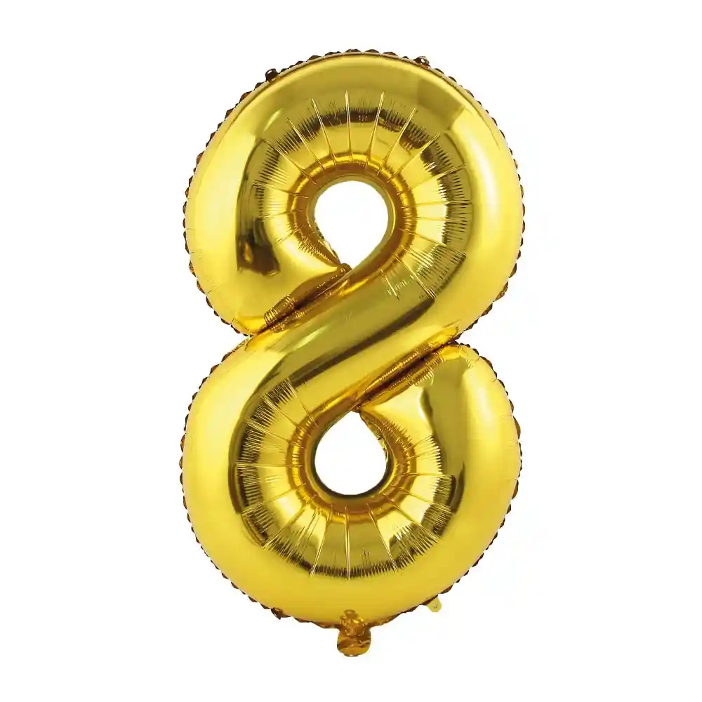 Globo Metalizado Numero 8 Oro "32"
