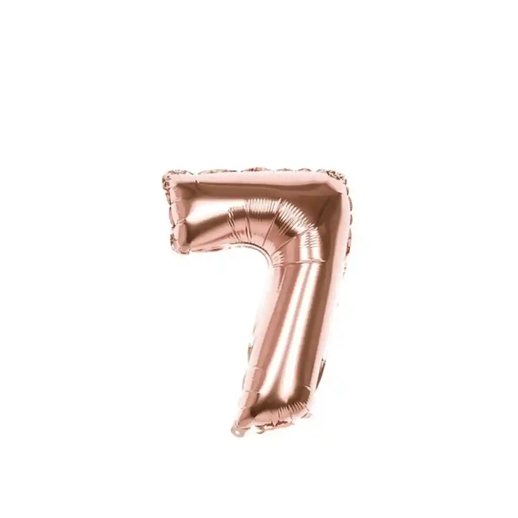 Globo Metalizado Numero 7 Oro Rosa "16"