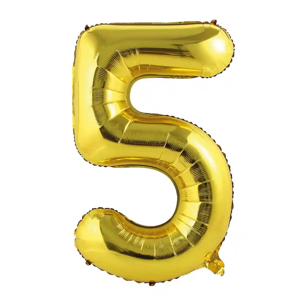 Globo Metalizado Numero 5 Oro "32"