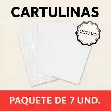 Cartulinas Blancas Paquete Octavos X7