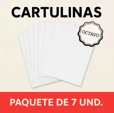 Cartulinas Blancas Paquete Octavos X7
