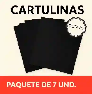 Cartulinas Negras Paquete Octavos X7