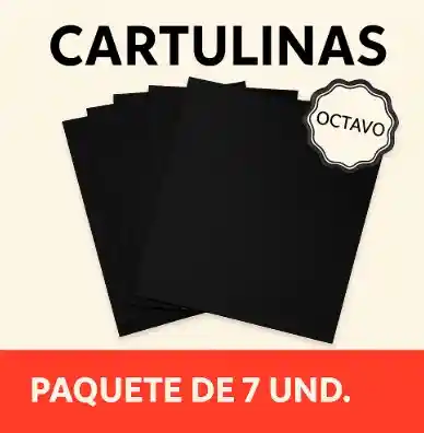 Cartulinas Negras Paquete Octavos X7