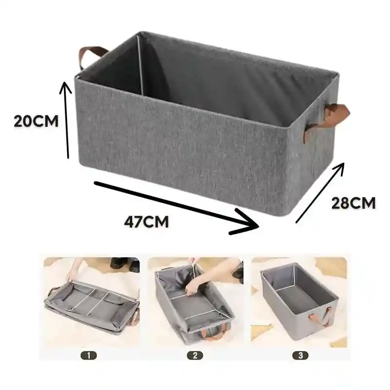 Organizador De Ropa Plegable Organiza Closet Caja Almacenamiento Gris