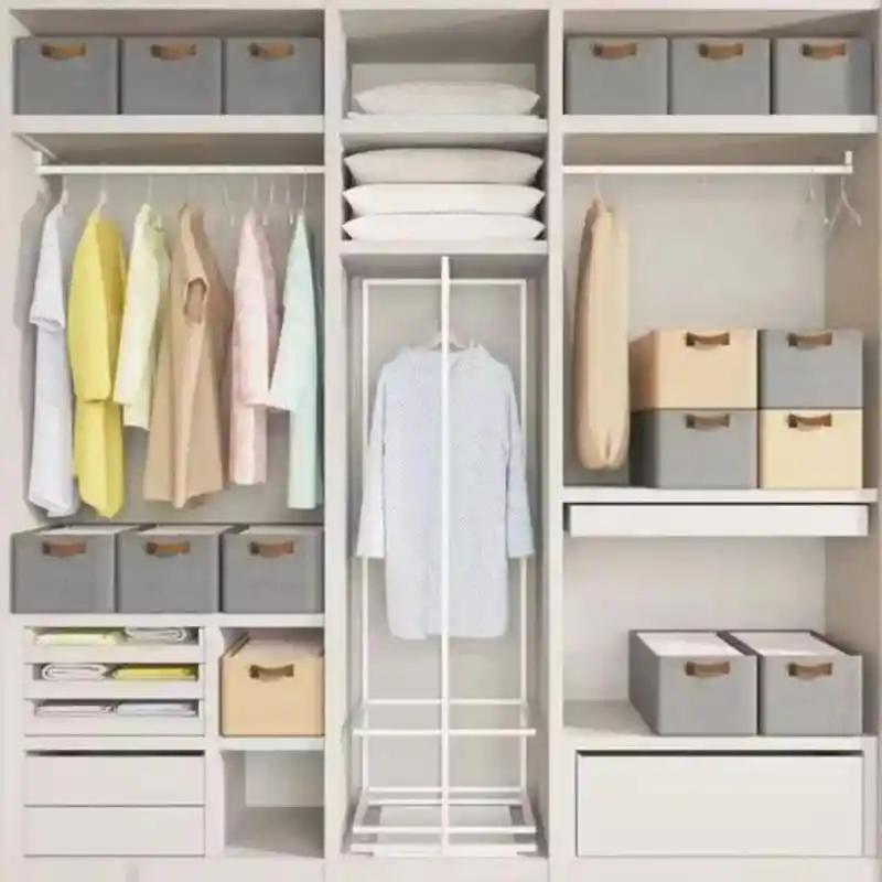 Organizador De Ropa Plegable Organiza Closet Caja Almacenamiento Gris