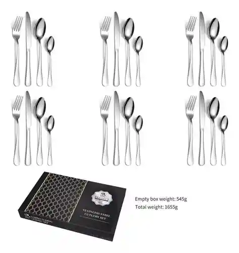 Juego De Cubiertos Set De 24 Piezas Acero Inoxidable