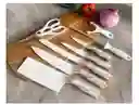 Juego Cuchillos Cocina 8 Piezas Acero Inoxidable Tipo Marmol