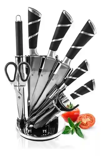 Juego De Cuchillos Profesionales Chef 9 Piezas + Soporte