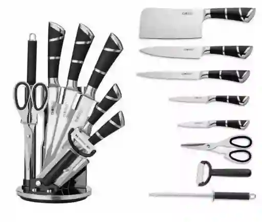 Juego De Cuchillos Profesionales Chef 9 Piezas + Soporte