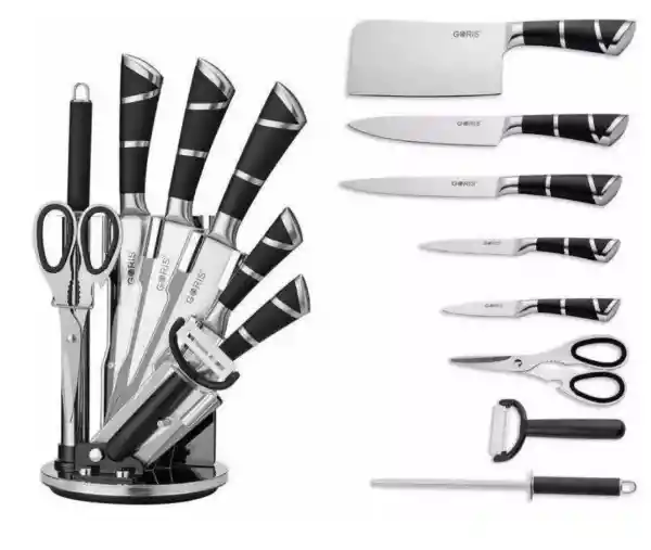 Juego De Cuchillos Profesionales Chef 9 Piezas + Soporte