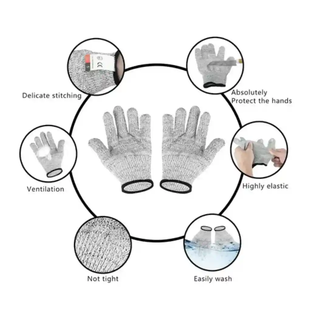 Guantes Industriales Seguridad Carnicería Anticorte Cocina