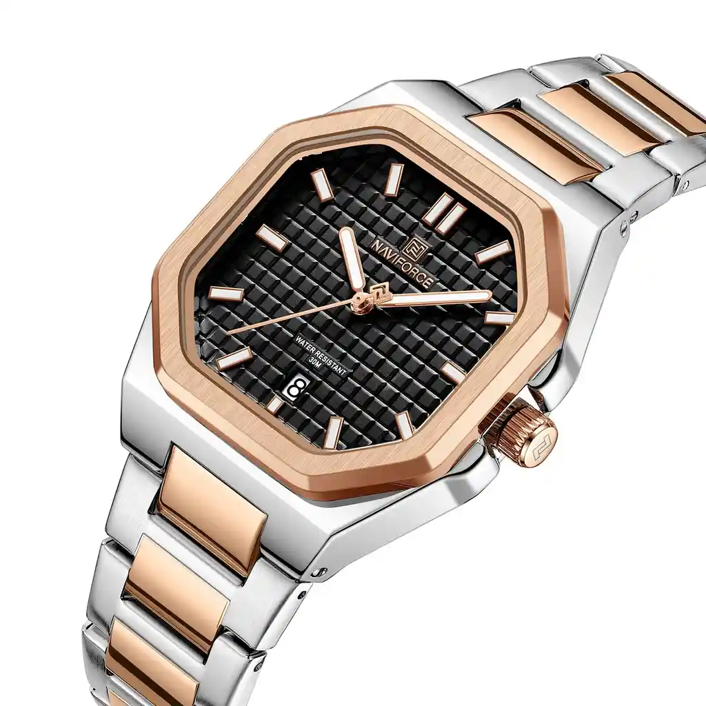 Reloj Naviforce Casual Nf5053 Mujer Acero + Estuche