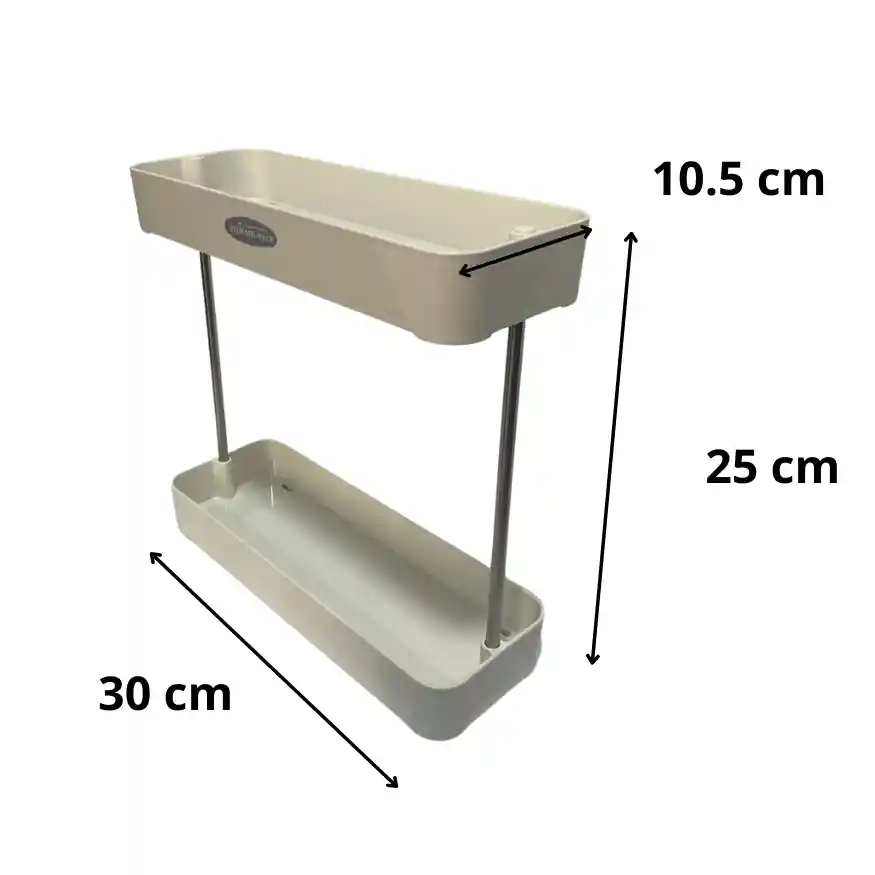 Organizador Estante De 2 Niveles Multiusos De Base Rectangular