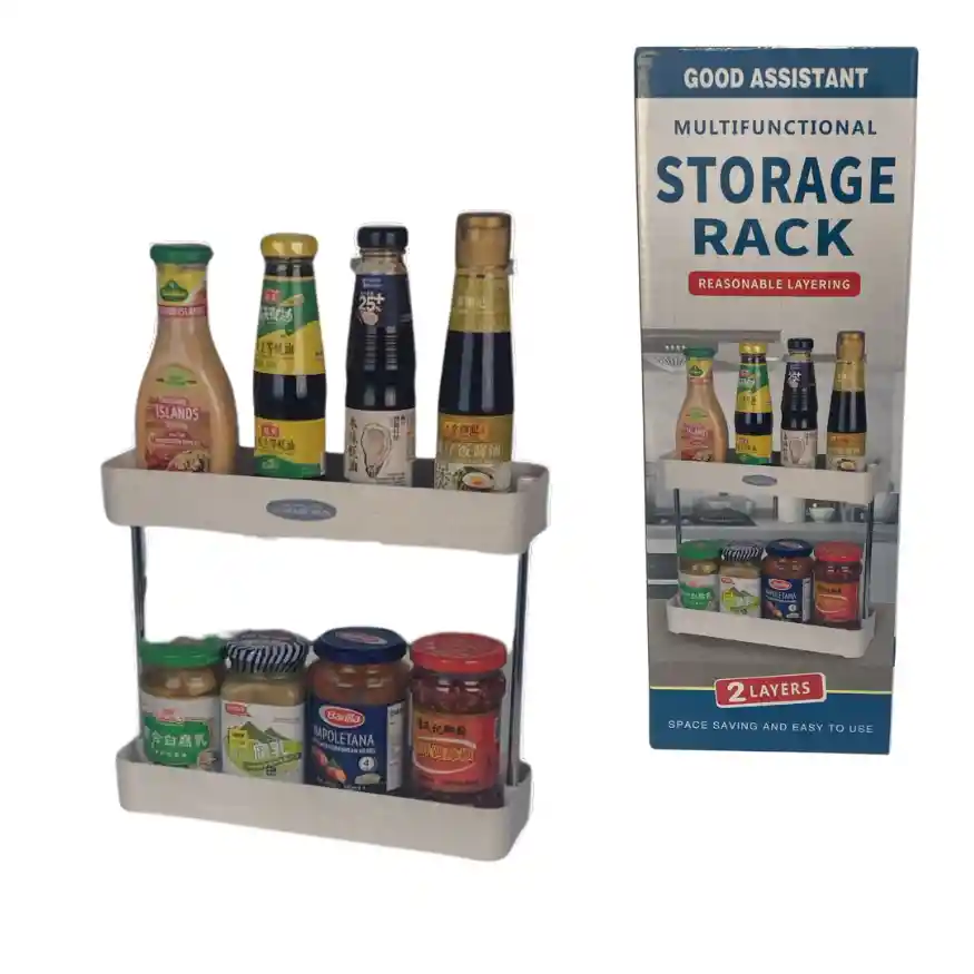 Organizador Estante De 2 Niveles Multiusos De Base Rectangular