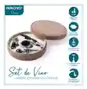 Kit Sacacorchos Portátil Estuche En Corcho Personalizable Acero Inoxidable 4 En 1