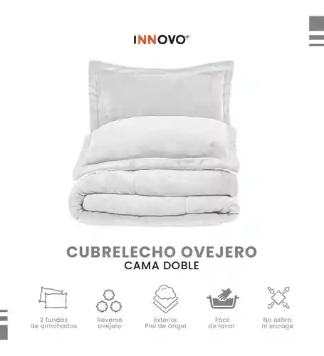 Cubrelecho Plumón Térmico Doble Cara Con Funda De Almohadas Para Cama Doble Inn Home