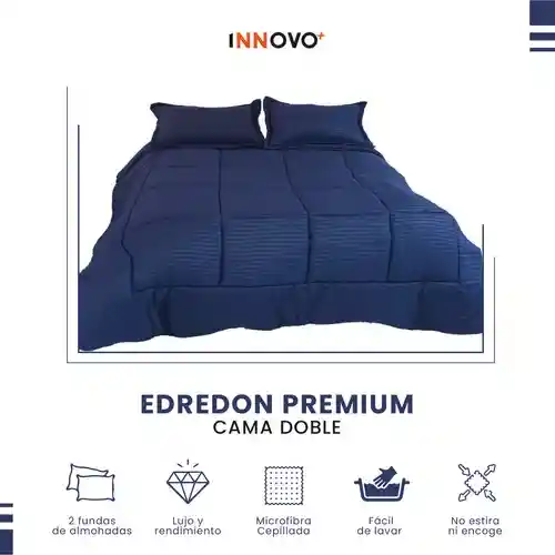 Edredon Cubrelecho Premium Cama Doble Con Fundas Para Almohada Innovo Home