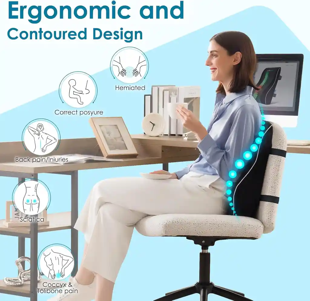 Cojin Corrector Postura Apoyo Lumbar Sillas Alivio Espalda