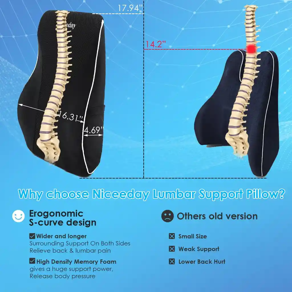 Cojin Corrector Postura Apoyo Lumbar Sillas Alivio Espalda