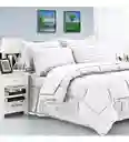 Edredon Cubrelecho Premium Cama Doble Con Fundas Para Almohada Innovo Blanco