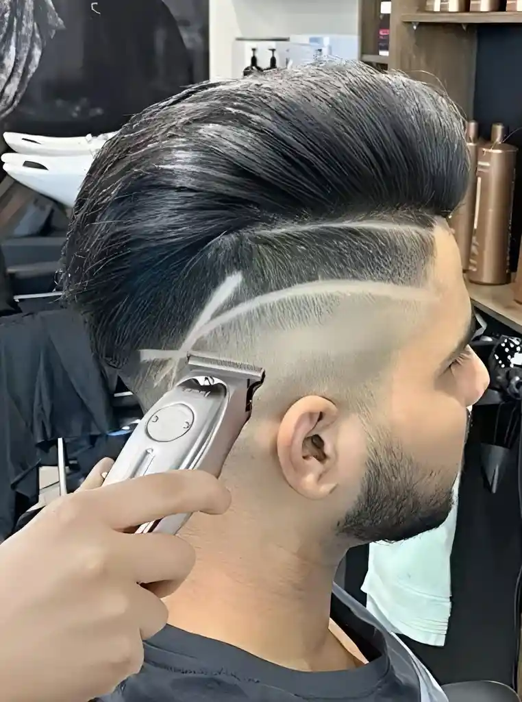 Máquina Patillera Cabello Recortadora Kemei Recargable Km-1949 Plateada 110v