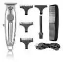 Máquina Patillera Cabello Recortadora Kemei Recargable Km-1949 Plateada 110v